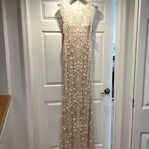 BHLDN Lotus Threads Ivory Champagne Beaded Essex Wedding Dress